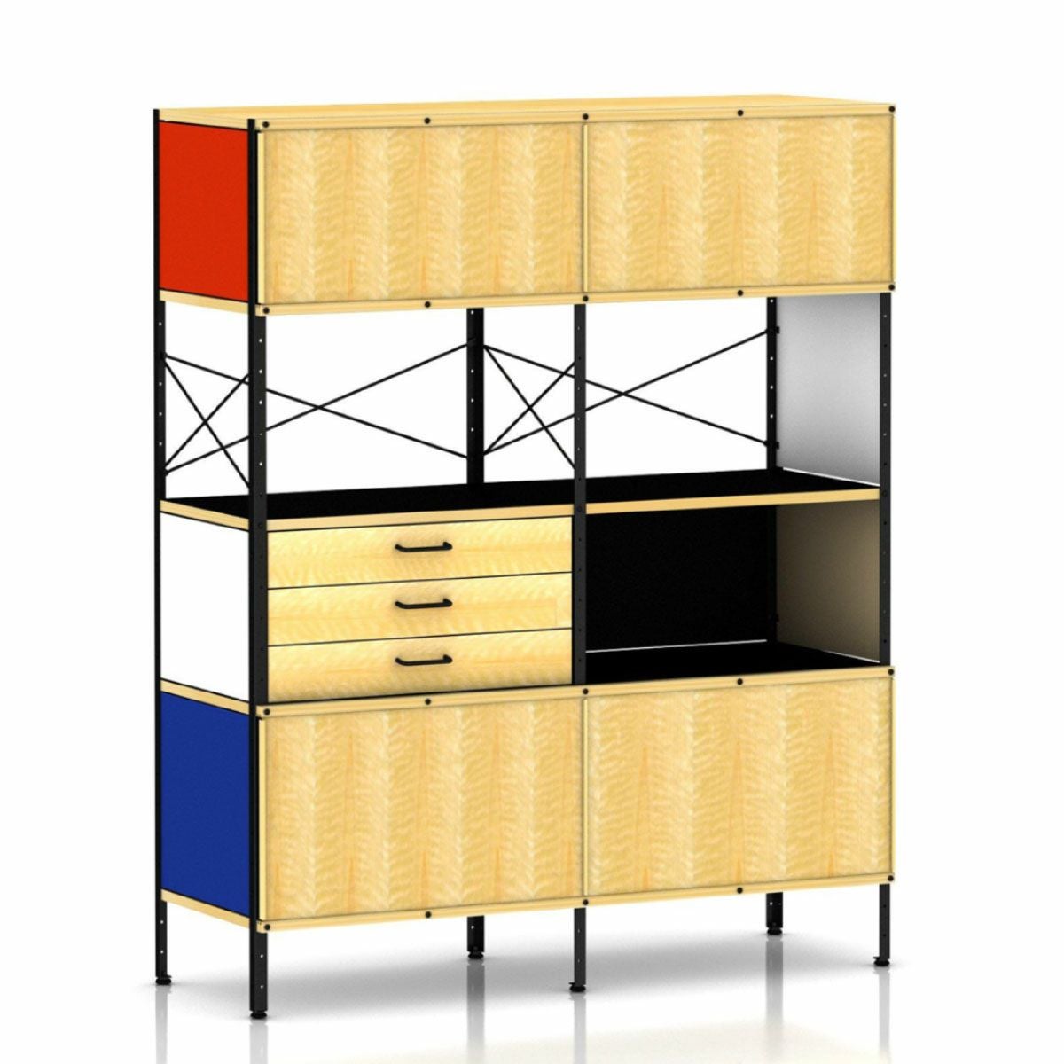イームズ ストレージユニットESU マルチカラー／ブラック 4段2列