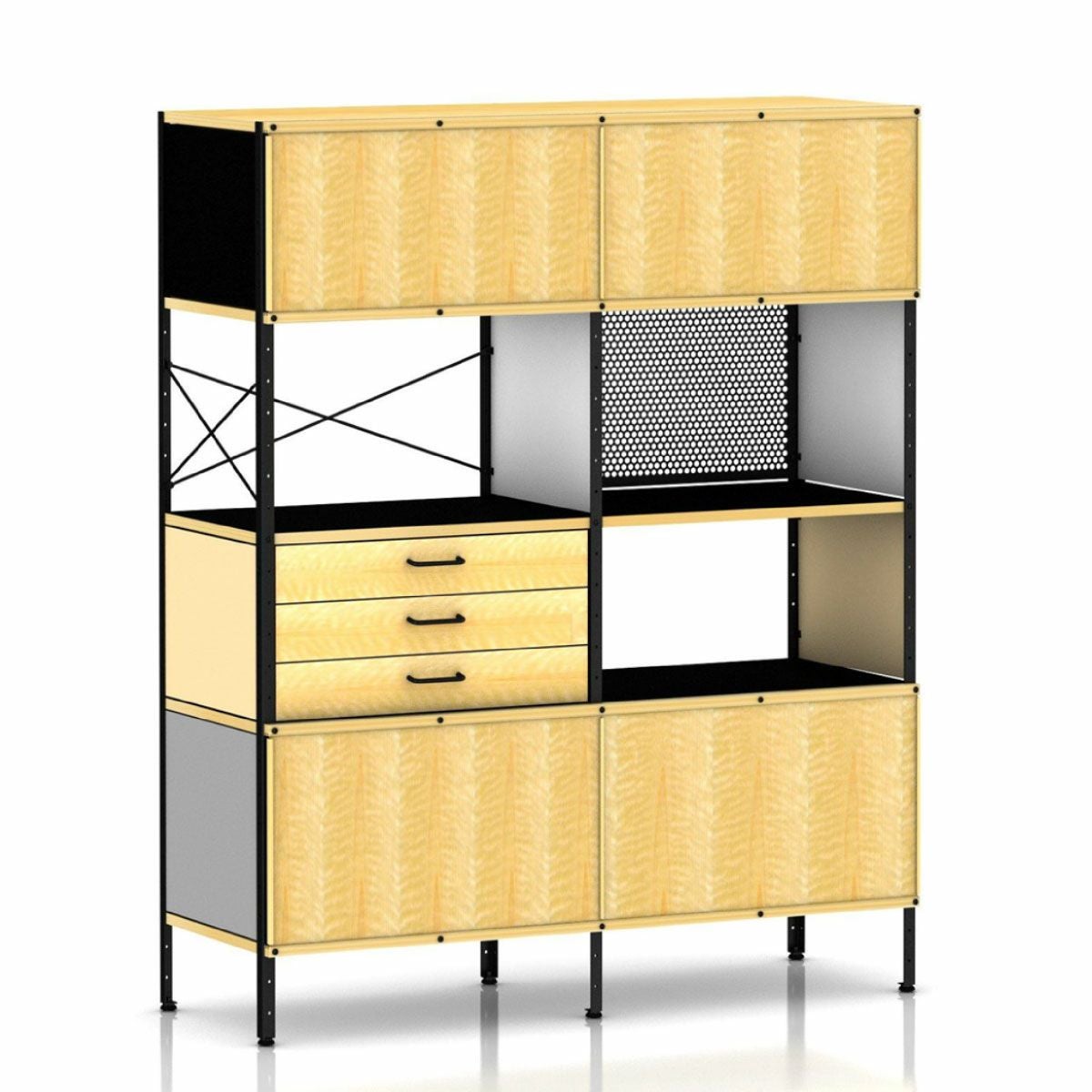 イームズ ストレージユニットESU ナチュラルカラー／ブラック 4段2列