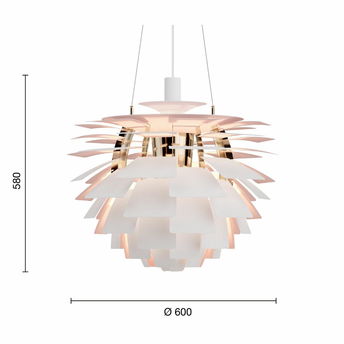 ルイスポールセン（Louis Poulsen）150 Years Anniversary PH アーティチョーク Φ600 / ホワイト・ペールローズ・真鍮メタライズド