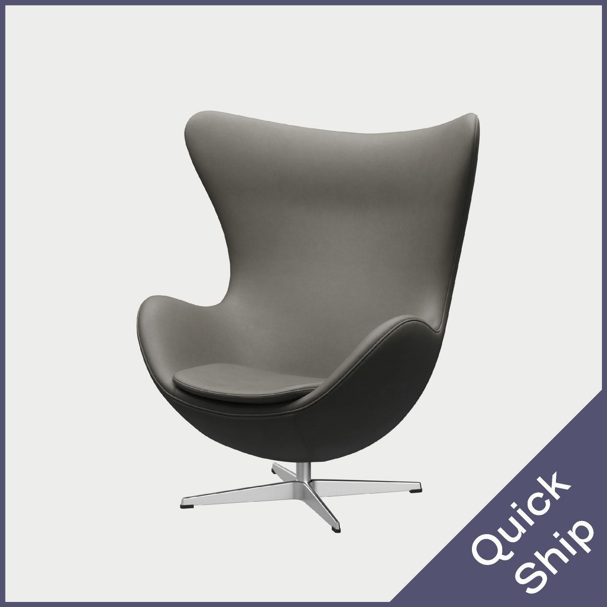 FRITZ HANSEN（フリッツ・ハンセン）EGG（エッグチェア）アルミニウムサテン仕上げ CATEGORY3 / エッセンシャルレザー（ラーバ）