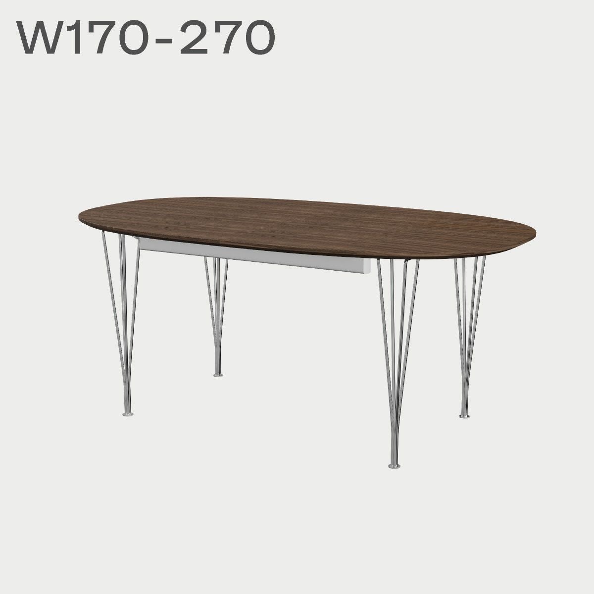 FRITZ HANSEN（フリッツ・ハンセン）SUPERELLIPSE（スーパー楕円テーブル延長式）B620（ダイニングテーブル170-270×100cm）プライウッド クリアラッカー / スパンレッグ