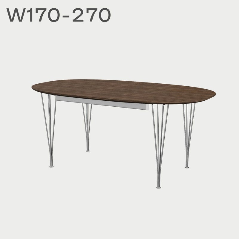 FRITZ HANSEN（フリッツ・ハンセン）SUPERELLIPSE（スーパー楕円テーブル延長式）B620（ダイニングテーブル170-270×100cm）プライウッド クリアラッカー / スパンレッグ