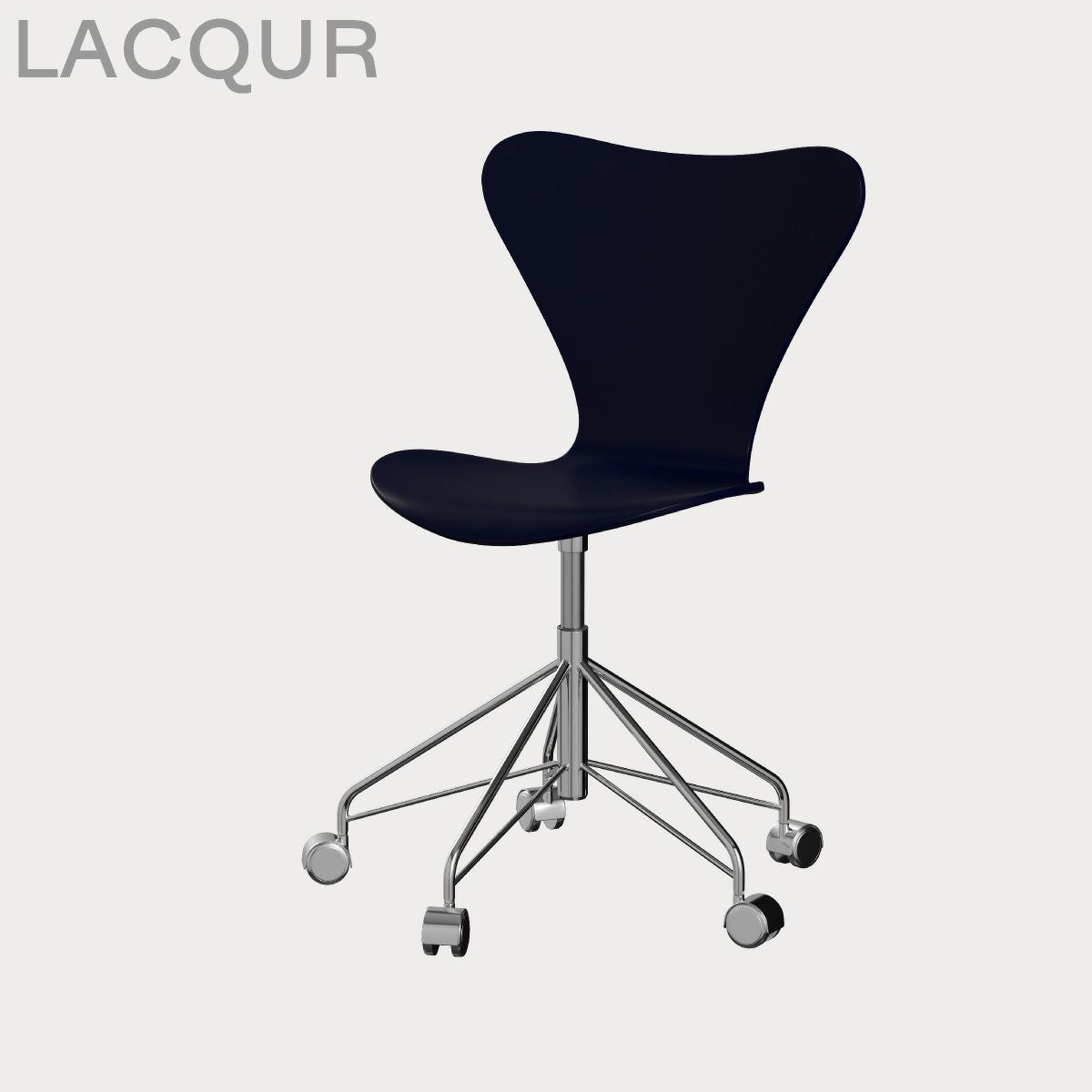 FRITZ HANSEN（フリッツ・ハンセン）SERIES 7（セブンチェア）キャスターチェア ラッカー / ミッドナイトブルー