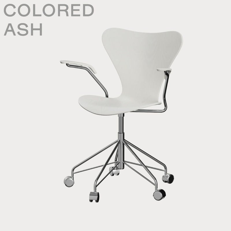 FRITZ HANSEN（フリッツ・ハンセン）SERIES 7（セブンチェア）アームチェア （キャスターチェア） カラードアッシュ / ホワイト