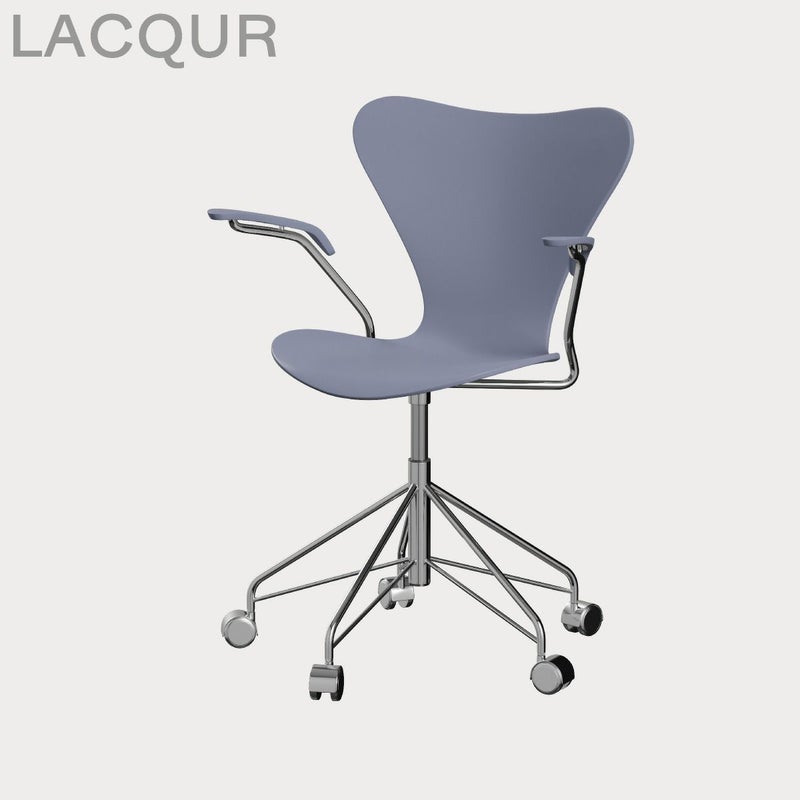 FRITZ HANSEN（フリッツ・ハンセン）SERIES 7（セブンチェア）アームチェア （キャスターチェア） ラッカー / ラベンダーブルー