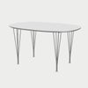 FRITZ HANSEN（フリッツ・ハンセン）SUPERELLIPSE（スーパー楕円テーブル）B611（ダイニングテーブル135×90cm）ラミネート / スパンレッグ ホワイト天板×クローム仕上げ