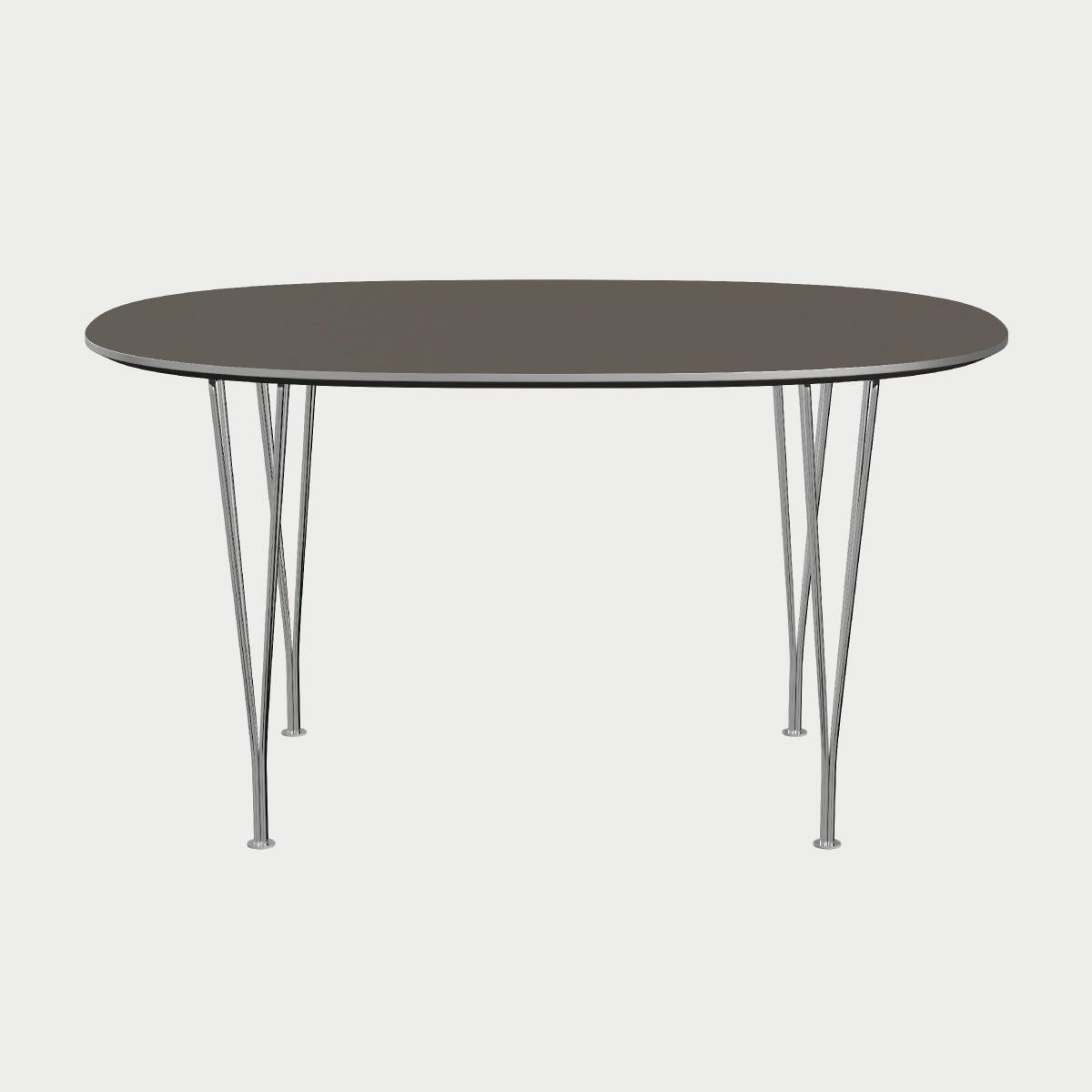 FRITZ HANSEN（フリッツ・ハンセン）SUPERELLIPSE（スーパー楕円テーブル）B612（ダイニングテーブル150×100cm）ラミネート / スパンレッグ グレー天板×クローム仕上げ
