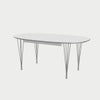 FRITZ HANSEN（フリッツ・ハンセン）SUPERELLIPSE（スーパー楕円テーブル延長式）B620（ダイニングテーブル170-270×100cm）ラミネート / スパンレッグ ホワイト天板×クローム仕上げ