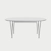FRITZ HANSEN（フリッツ・ハンセン）SUPERELLIPSE（スーパー楕円テーブル延長式）B620（ダイニングテーブル170-270×100cm）ラミネート / スパンレッグ ホワイト天板×クローム仕上げ