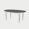 FRITZ HANSEN（フリッツ・ハンセン）SUPERELLIPSE（スーパー楕円テーブル延長式）B620（ダイニングテーブル170-270×100cm）ラミネート / スパンレッグ グレー天板×クローム仕上げ