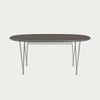 FRITZ HANSEN（フリッツ・ハンセン）SUPERELLIPSE（スーパー楕円テーブル延長式）B620（ダイニングテーブル170-270×100cm）ラミネート / スパンレッグ グレー天板×クローム仕上げ