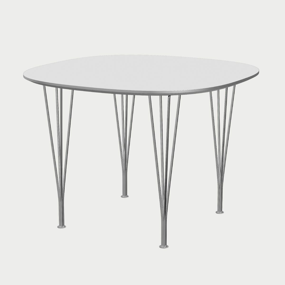 FRITZ HANSEN（フリッツ・ハンセン）SUPERCIRCULAR（スーパー円テーブル）B603（ダイニングテーブル100×100cm）ラミネート / スパンレッグ ホワイト天板×クローム仕上げ