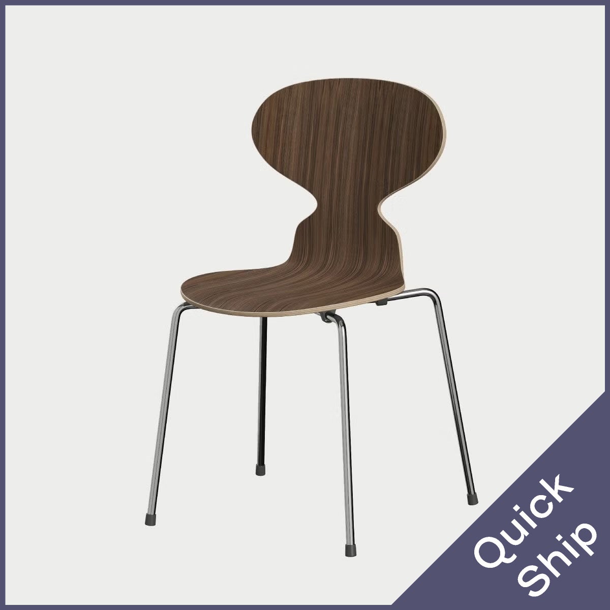 フリッツ・ハンセン（FRITZ HANSEN）ANT（アリンコチェア）4本脚 クリアラッカー / ウォルナット クロームベース